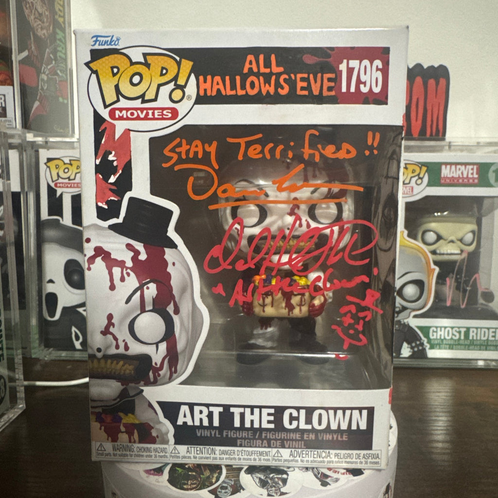 Signed Custom Art The Clown #1796 Signed By Damien Leone & David Howard Thornton JSA