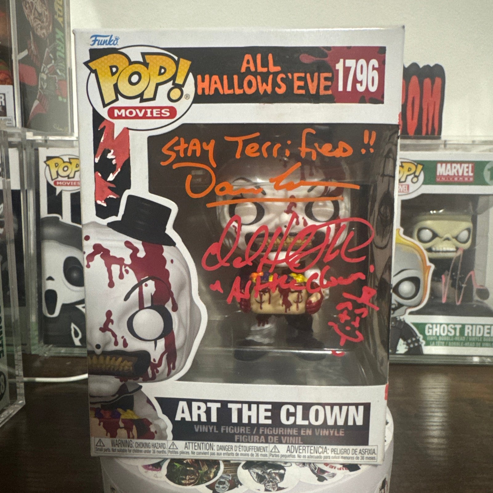 Signed Custom Art The Clown #1796 Signed By Damien Leone & David Howard Thornton JSA