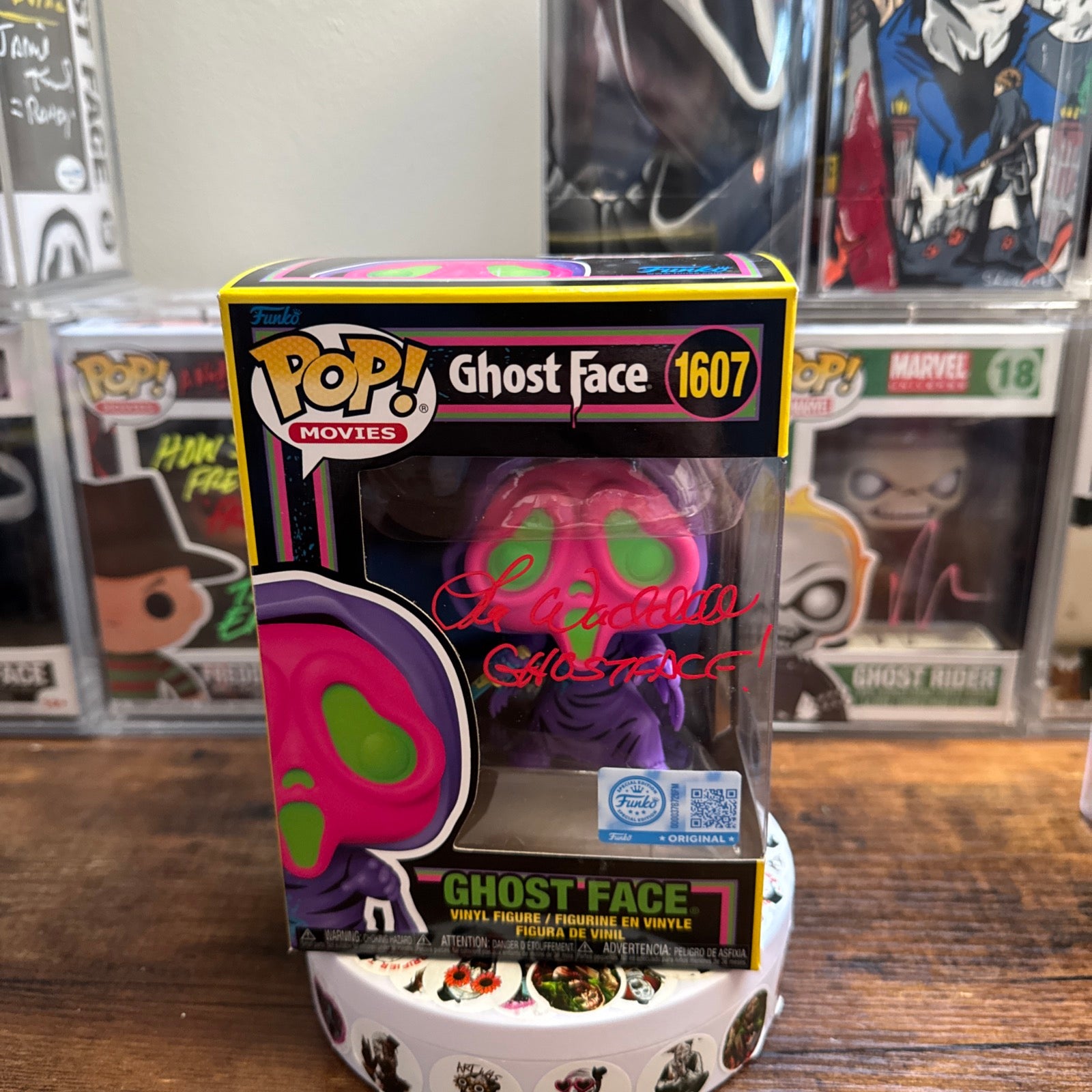 Signed Lee Waddell Ghost Face #1607 Blacklight