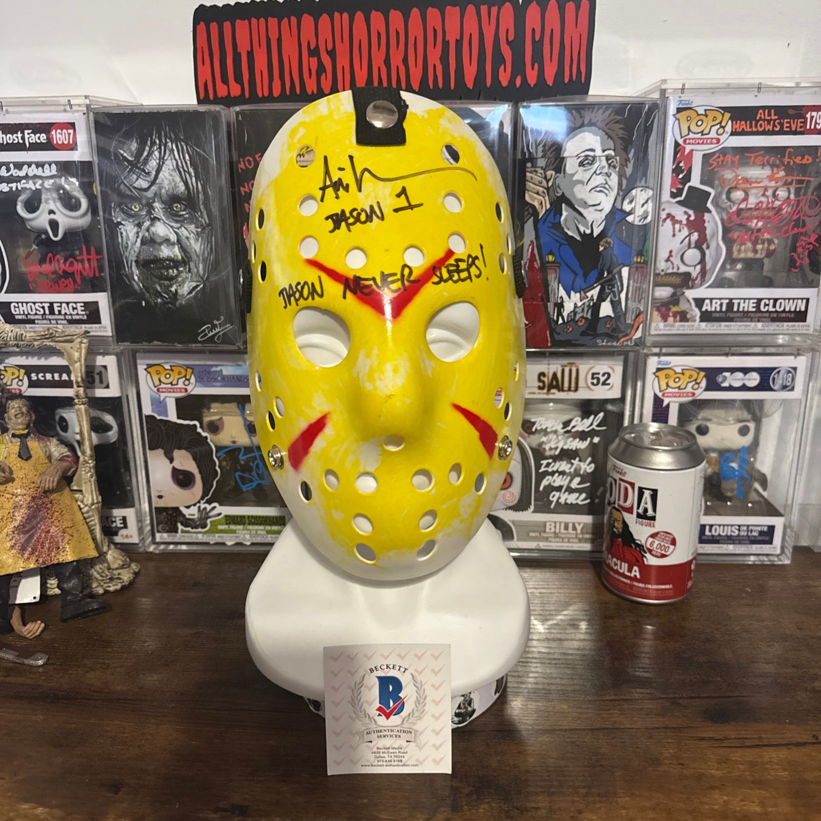 Signed Ari Lehman Jason Voorhees Mask Quoted Beckett Certified Friday 13th